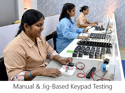 Manual and jig-based keypad testing